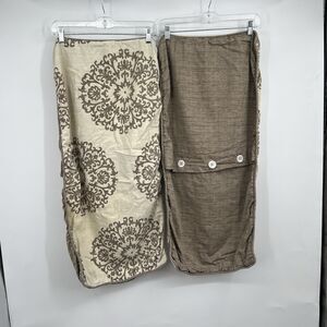 Lot Of 2 Stone Cottage Bristol Medallion Shams Cottage Country Boho Beige Brown